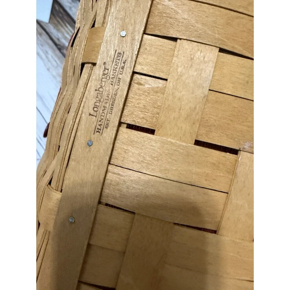 Longaberger Burgundy Basket Liner Fits 15x9 Basket Button Authentic Spring